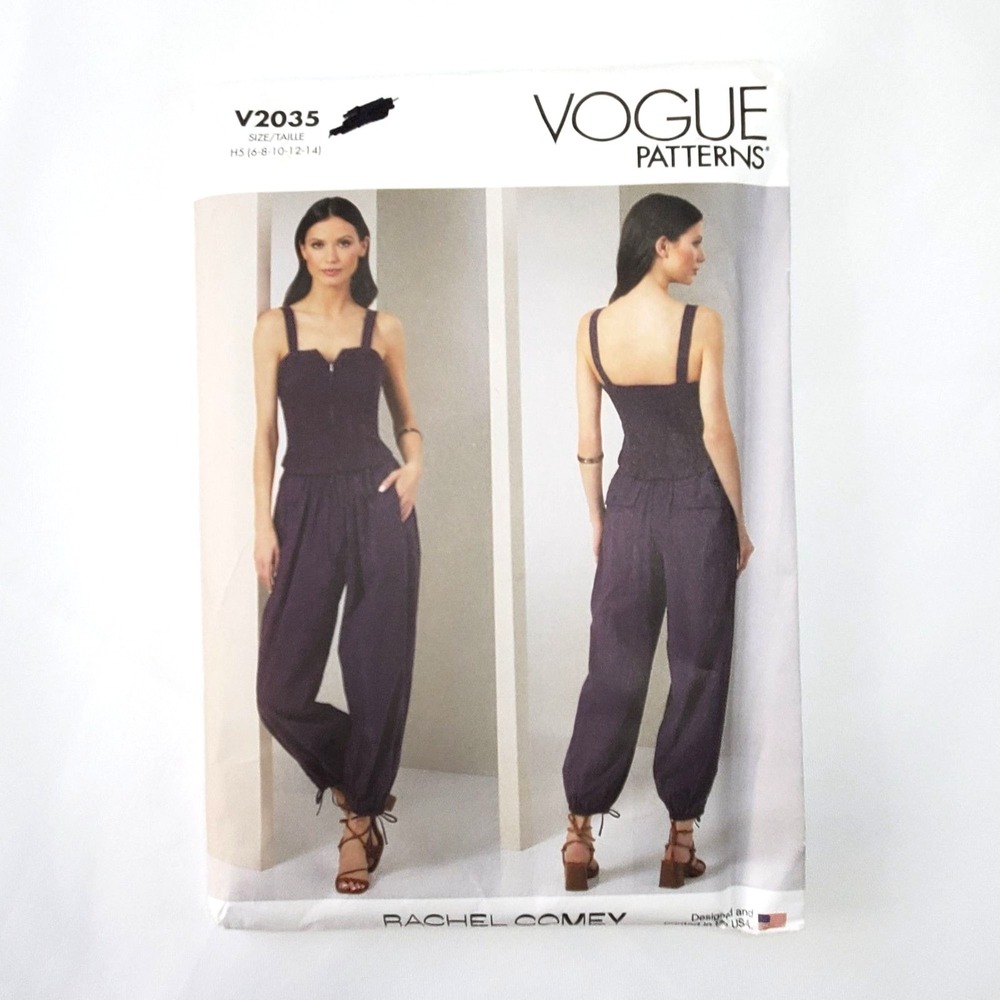 Vogue V2035 Rachel Comey Designer Jumpsuit Sewing Pattern Misses Sizes 6-14